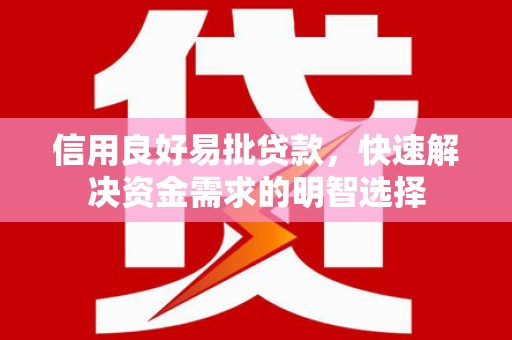 柳州信用良好易批贷款，快速解决资金需求的明智选择