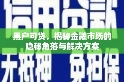 柳州黑户可贷，揭秘金融市场的隐秘角落与解决方案