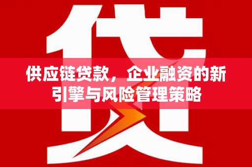 柳州供应链贷款，企业融资的新引擎与风险管理策略