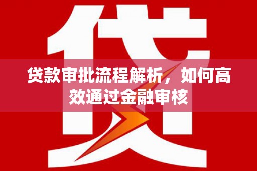 柳州贷款审批流程解析，如何高效通过金融审核