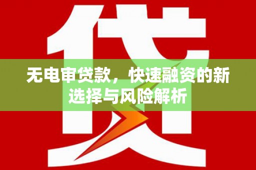 柳州无电审贷款，快速融资的新选择与风险解析