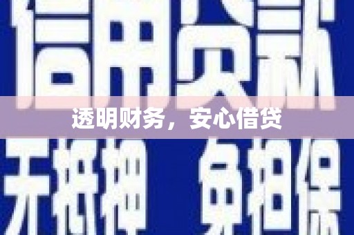 柳州透明财务，安心借贷